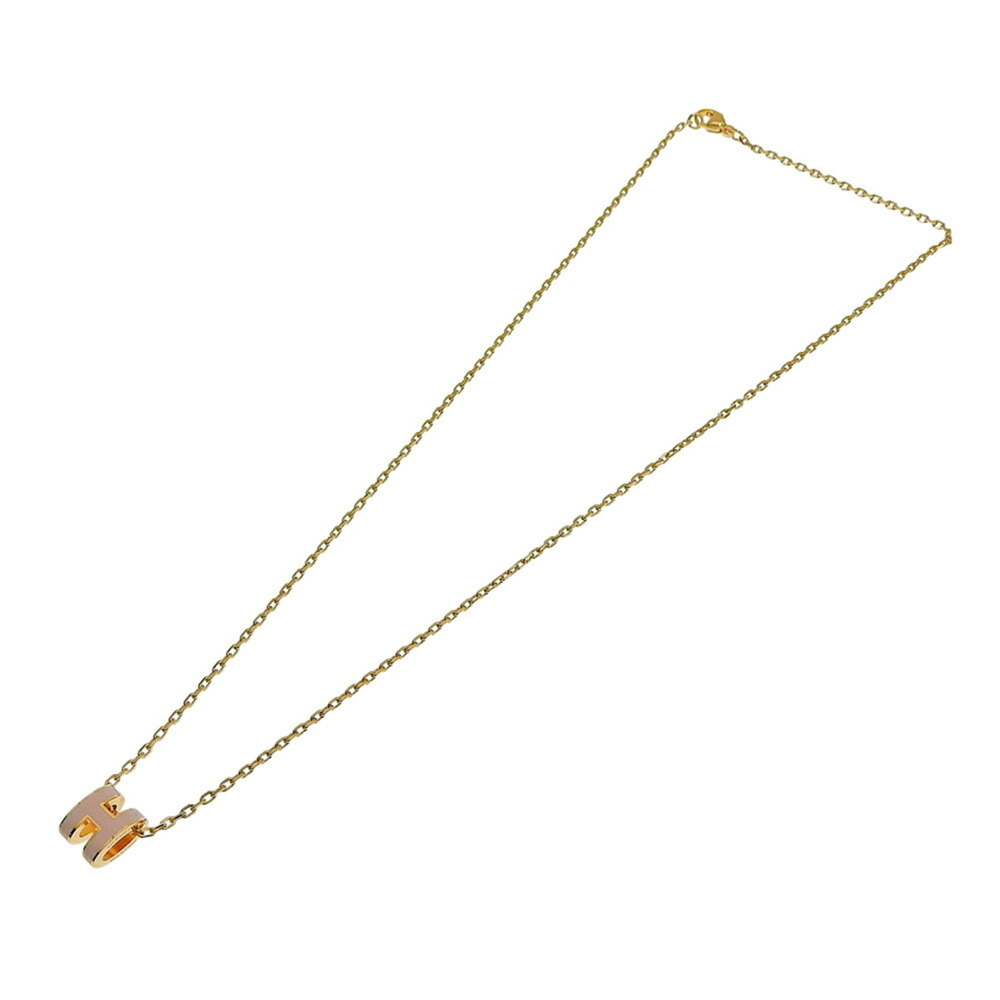 Hermes Mini Pop H Necklace GP Rose Dragee Pink - Picture 2 of 7
